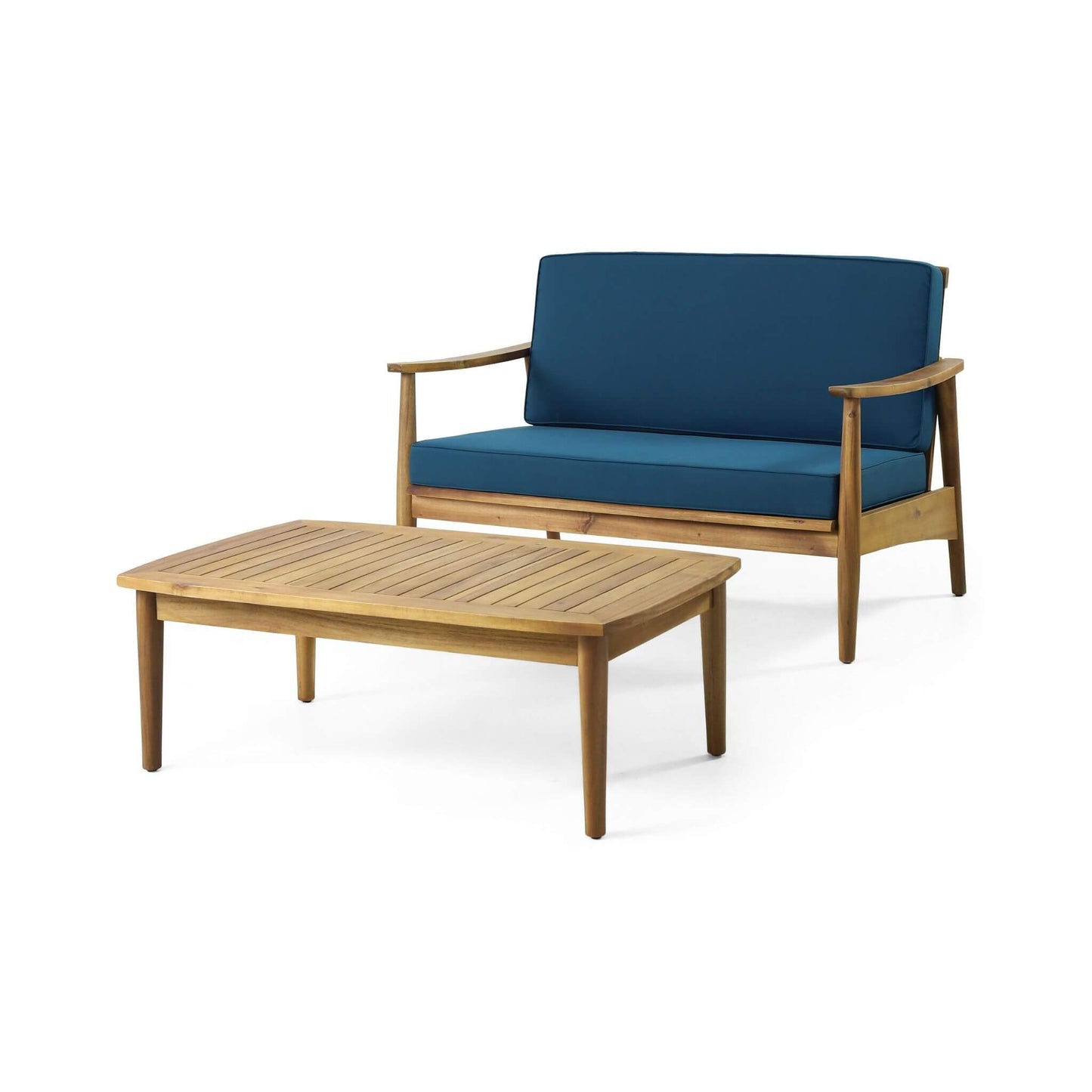 Alora Premium 4-Piece Wooden Outdoor Patio Conversation Seating Set With Cushions (SAK31469)
